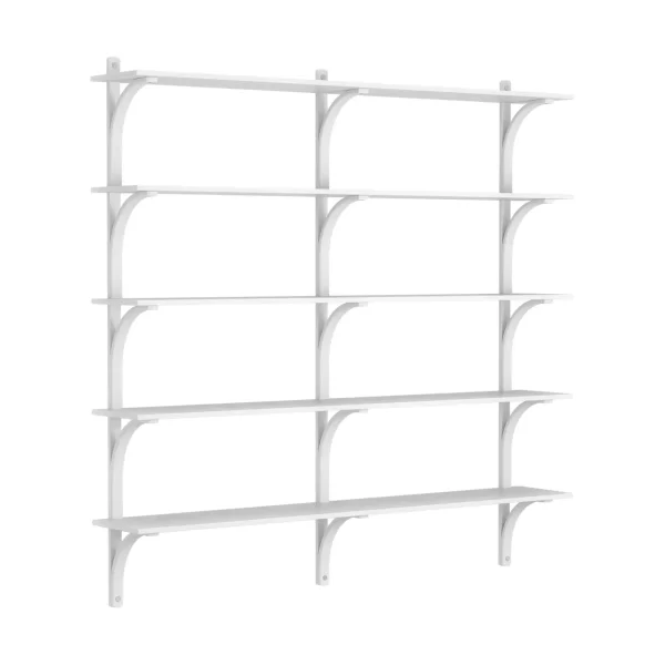 Swedese Levi shelf 5 shelves White-stained ash-aluminium, 180 cm