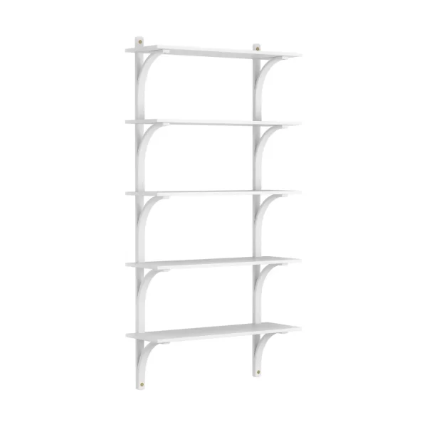 Swedese Levi shelf 5 shelves White-stained ash-brass, 90 cm
