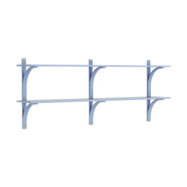 Swedese Levi shelf Ilke blue-brass, 2 shelves, 180 cm