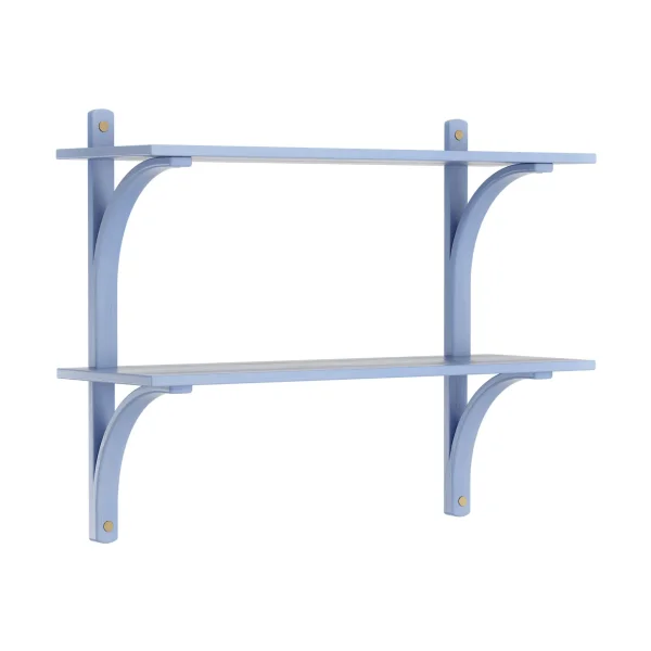 Swedese Levi shelf Ilke blue-brass, 2 shelves, 90 cm