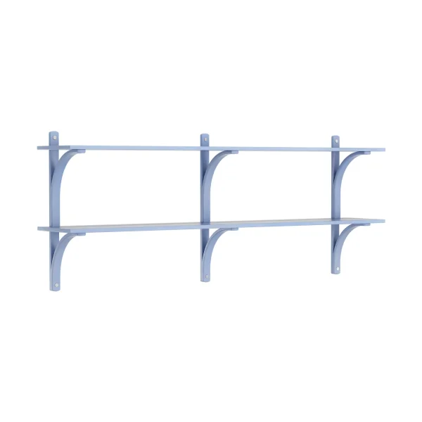 Swedese Levi shelf Ilke blue-stainless steel, 2 shelves, 180 cm