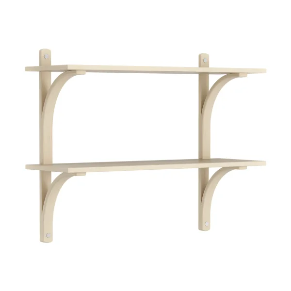 Swedese Levi shelf Lacquered ash-stainless steel, 2 shelves, 90 cm