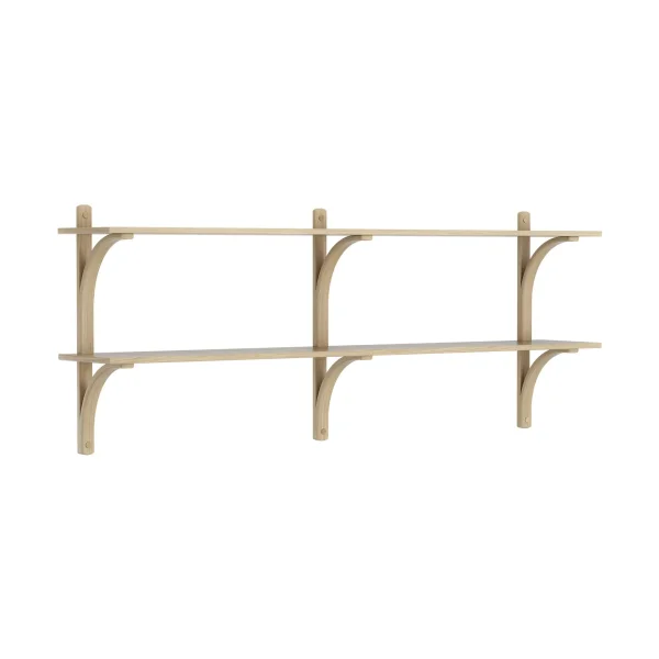 Swedese Levi shelf Lacquered oak-brass, 2 shelves, 180 cm