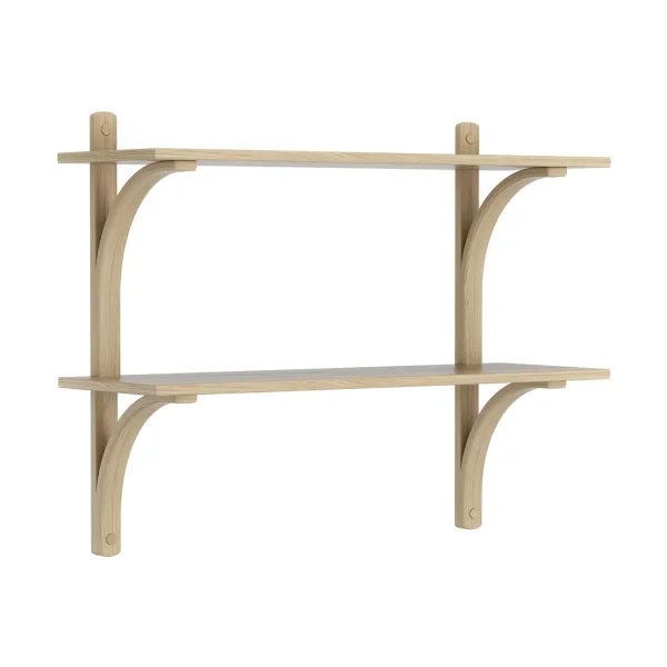 Swedese Levi shelf Lacquered oak-brass, 2 shelves, 90 cm