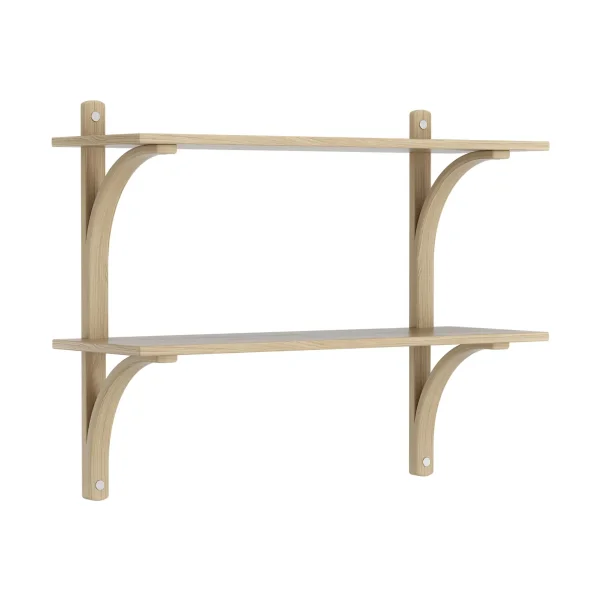 Swedese Levi shelf Lacquered oak-stainless steel, 2 shelves, 90 cm