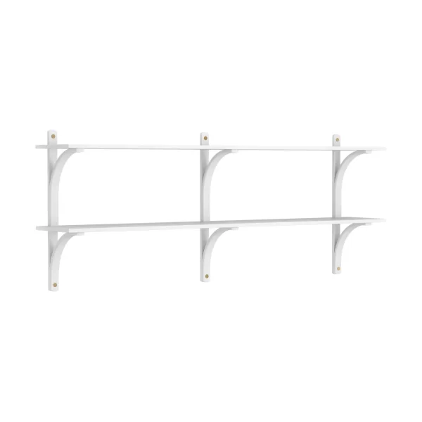 Swedese Levi shelf White ash-brass, 2 shelves, 180 cm