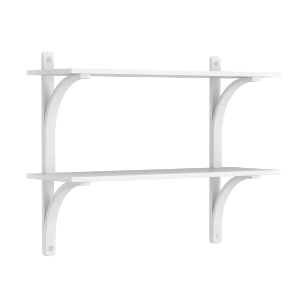 Swedese Levi shelf White ash-stainless steel, 2 shelves, 90 cm