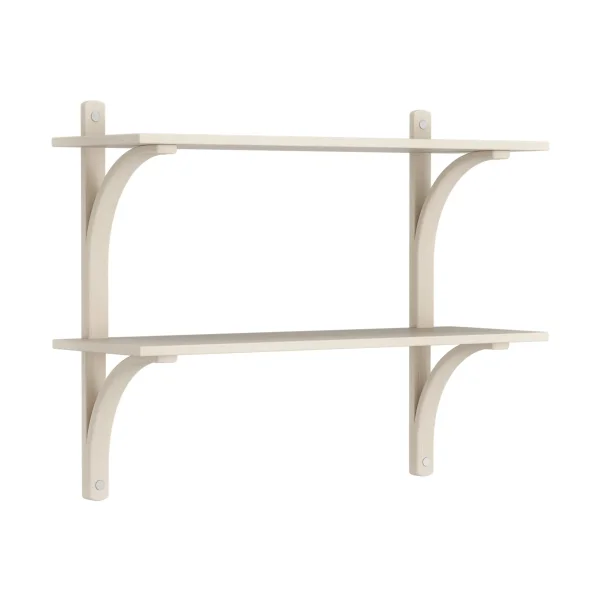 Swedese Levi shelf White-pigmented ash-stainless steel, 2 shelves, 90 cm