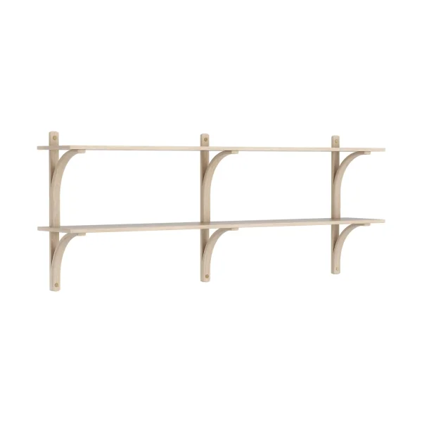 Swedese Levi shelf White-pigmented oak-brass, 2 shelves, 180 cm