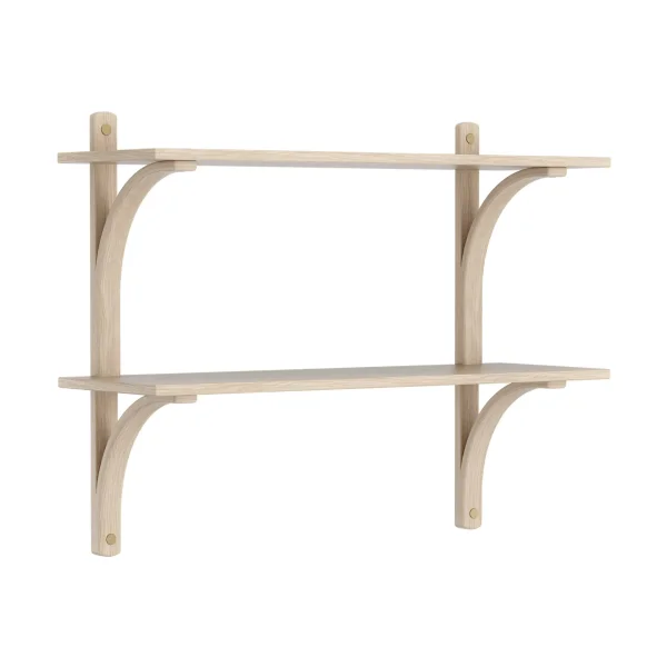 Swedese Levi shelf White-pigmented oak-brass, 2 shelves, 90 cm