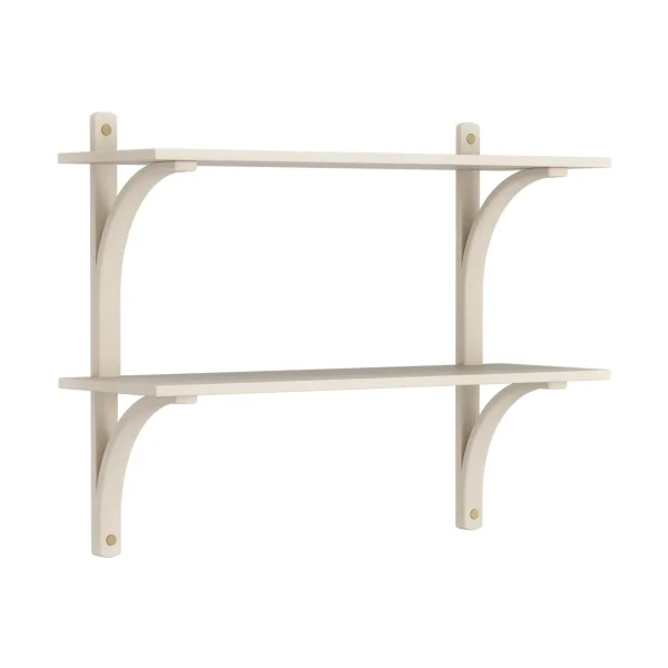 Swedese Levi shelf White-stained ash-brass, 2 shelves, 90 cm