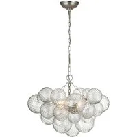 Talia Chandelier Silver, Light, Small, Burnished Silver Leaf - Andrew Martin