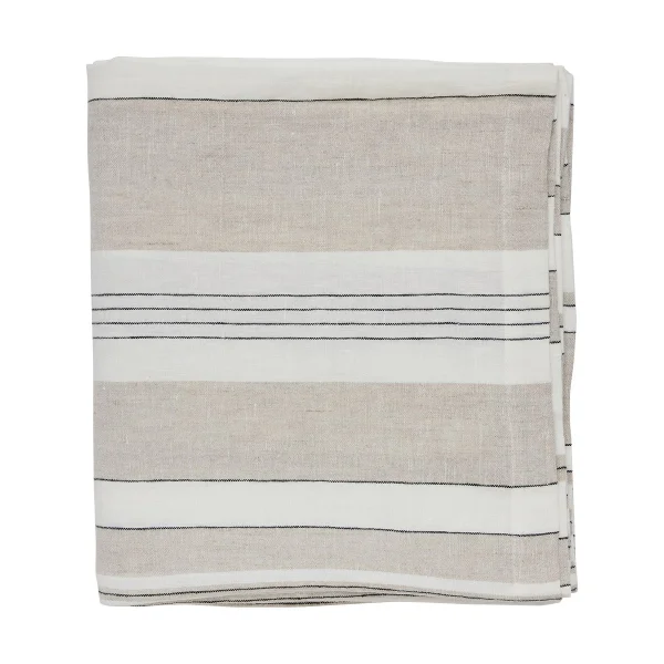 Tell Me More Noah tablecloth Beige stripe, 145x330 cm