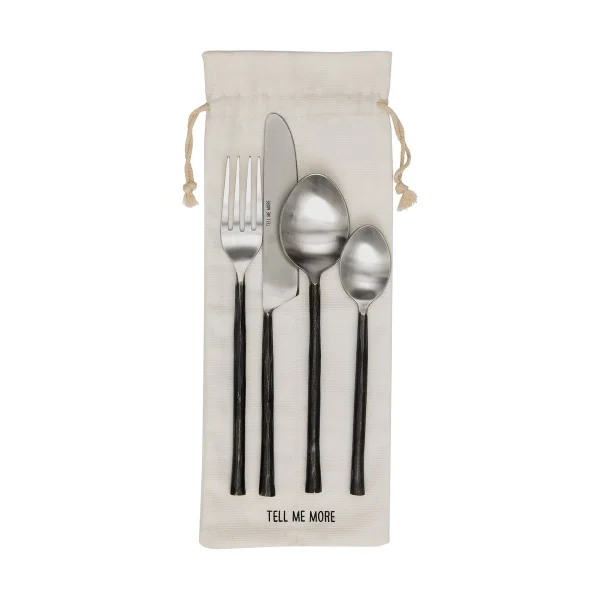 Tell Me More Steel cutlery set 4 pieces Polished steel