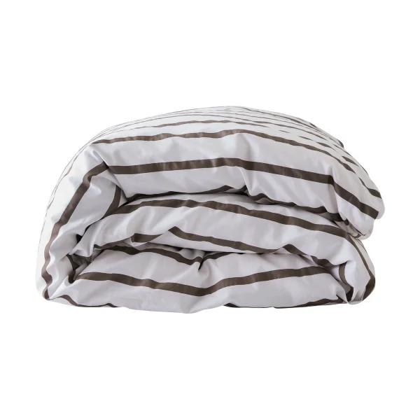Tell Me More Tell Me More striped duvet cover cotton Taupe, 220x220 cm