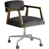 Theo Desk Chair, Chair, Grey - Andrew Martin Velvet