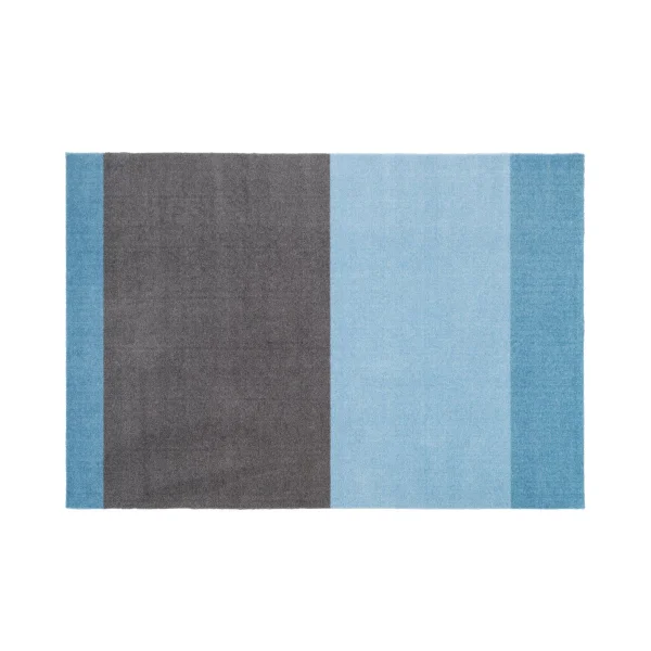 tica copenhagen Stripes hallway rug horizontal Blue-steel grey. 90x130 cm