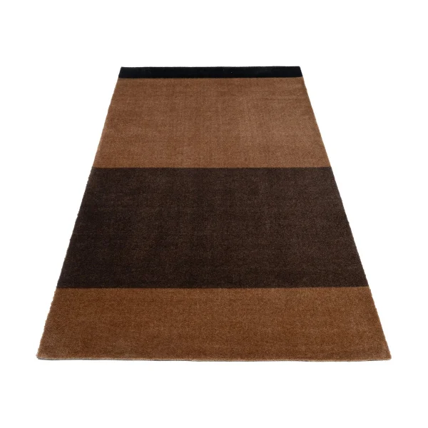 tica copenhagen Stripes hallway rug horizontal Cognac-dark brown-black, 90x200 cm