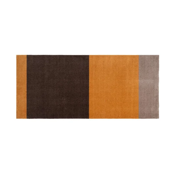 tica copenhagen Stripes hallway rug horizontal Dijon-brown-sand. 90x200 cm