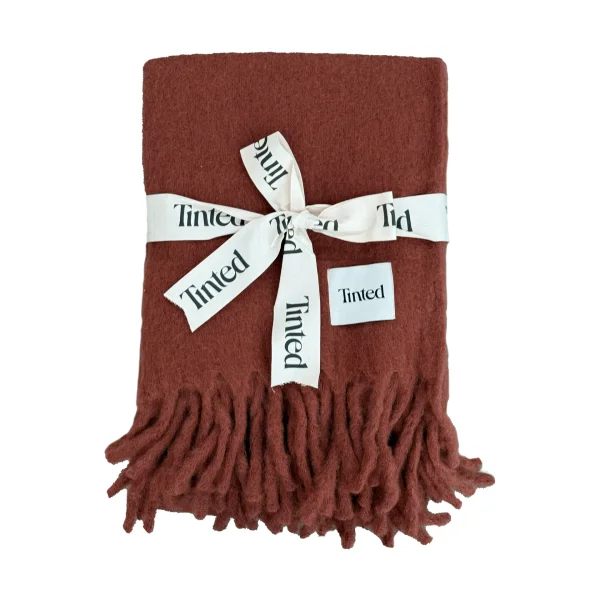 Tinted Fridh mohair throw Rust, 130x170 cm