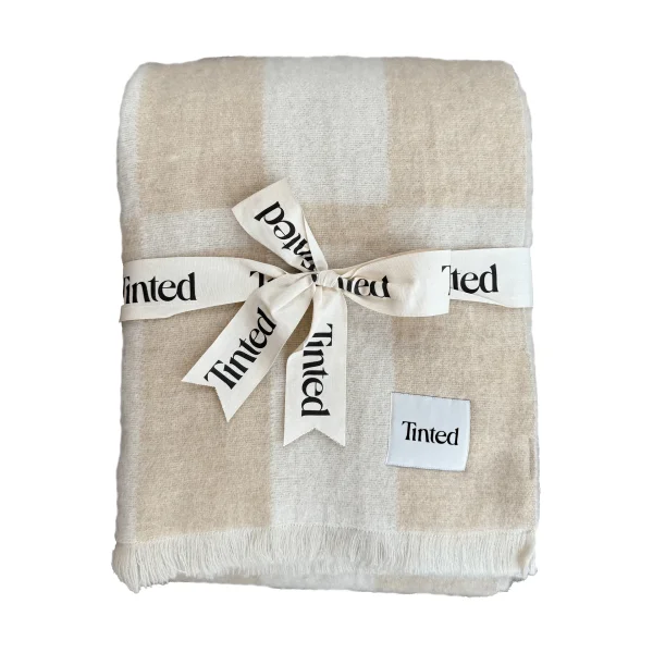Tinted Hallin mohair throw Beige-off white, 130x170 cm