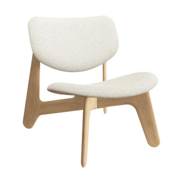 Tom Dixon Slab lounge chair upholstered seat Natural brushed oak-Elle 0200 CMHR Natural