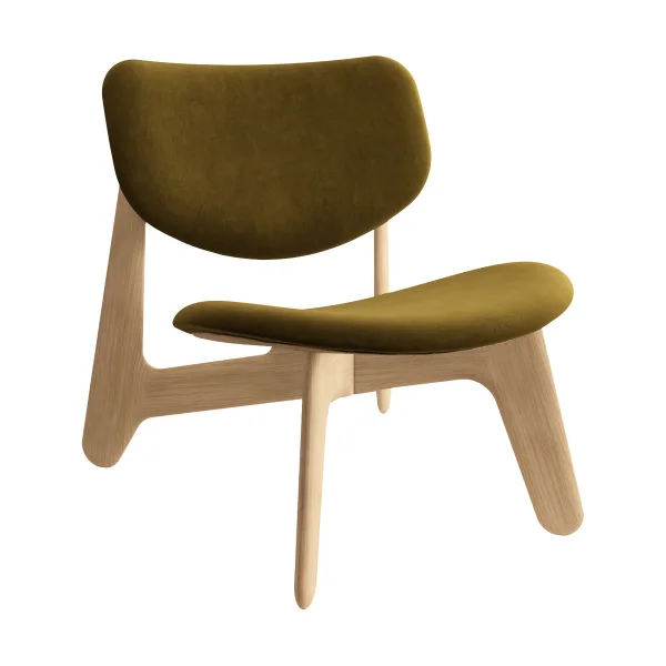 Tom Dixon Slab lounge chair upholstered seat Natural brushed oak-Royal 0162 CMHR Khaki