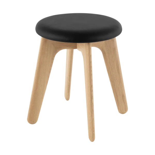 Tom Dixon Slab ottoman 45x55 cm Natural oak-black leather