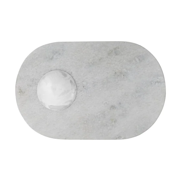 Tom Dixon Stone cutting board 27x42 cm White marble-silver