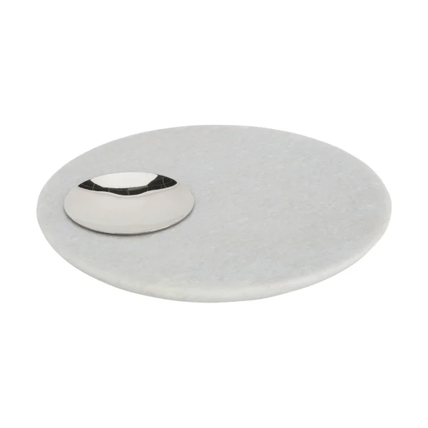 Tom Dixon Stone serving tray Ø22 cm White marble-silver