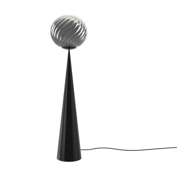 Tom Dixon Whirl cone fat floor lamp Silver-black
