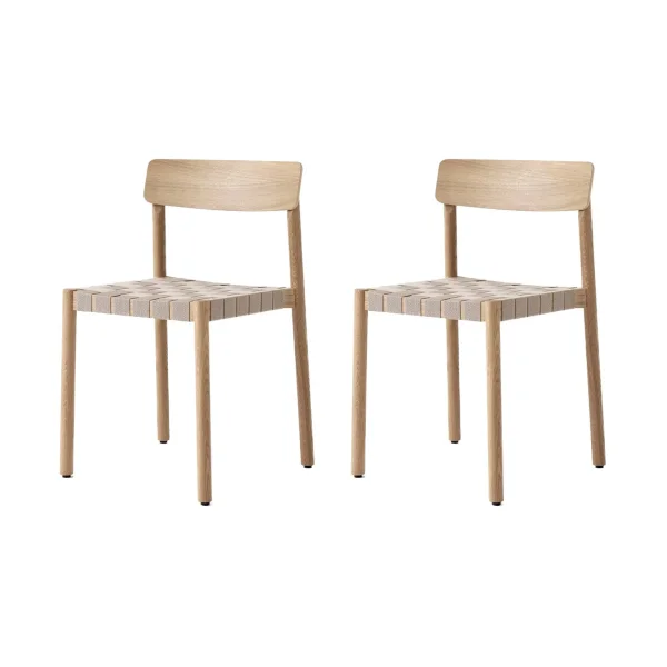 &Tradition Betty TK1 chair, Oak-natural woven linen strap seat, 2-pack