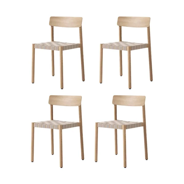 &Tradition Betty TK1 chair, Oak-natural woven linen strap seat, 4-pack