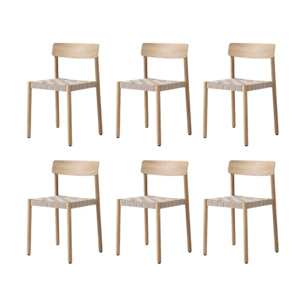 &Tradition Betty TK1 chair, Oak-natural woven linen strap seat, 6-pack
