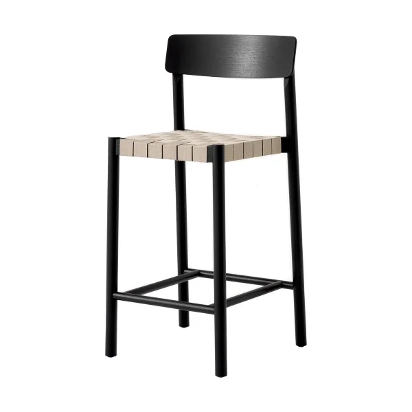 &Tradition Betty TK12 Counter Chair 65 cm Natural linen-black lacquered ash