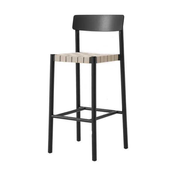 &Tradition Betty TK15 Bar Chair 75 cm Black lacquered ash-natural linen