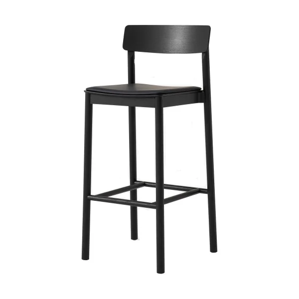 &Tradition Betty TK17 Bar Chair 75 cm Noble leather black-black laquered ash