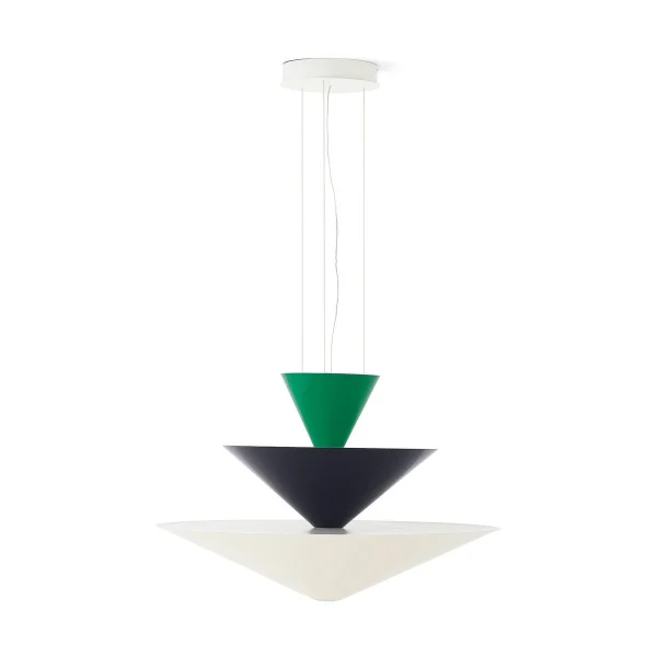 &Tradition Gio LN15 pendant lamp Ø92 cm Signal green-deep blue-ecru