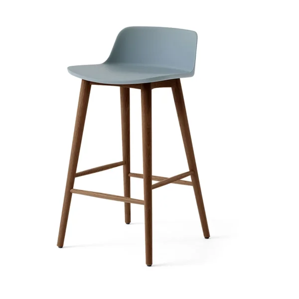 &Tradition Rely HW118 bar stool Light blue-lacquered walnut, 65 cm
