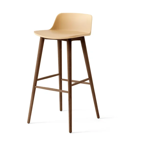 &Tradition Rely HW123 bar stool Beige sand-lacquered walnut, 75 cm