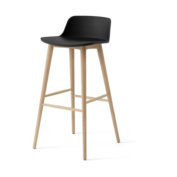 &Tradition Rely HW123 bar stool Black-lacquered oak, 75 cm