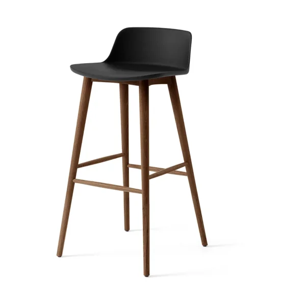 &Tradition Rely HW123 bar stool Black-lacquered walnut, 75 cm