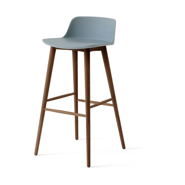 &Tradition Rely HW123 bar stool Light blue-lacquered walnut, 75 cm