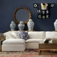 Truman Junior White Linen Sectional Sofa | Compact Linen Sectional | Junior Sectional Sofa | Small-Space Modular Sofa - Andrew Martin