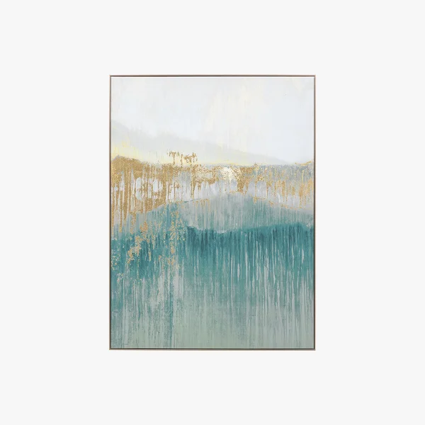 Turquoise Haze Framed Canvas