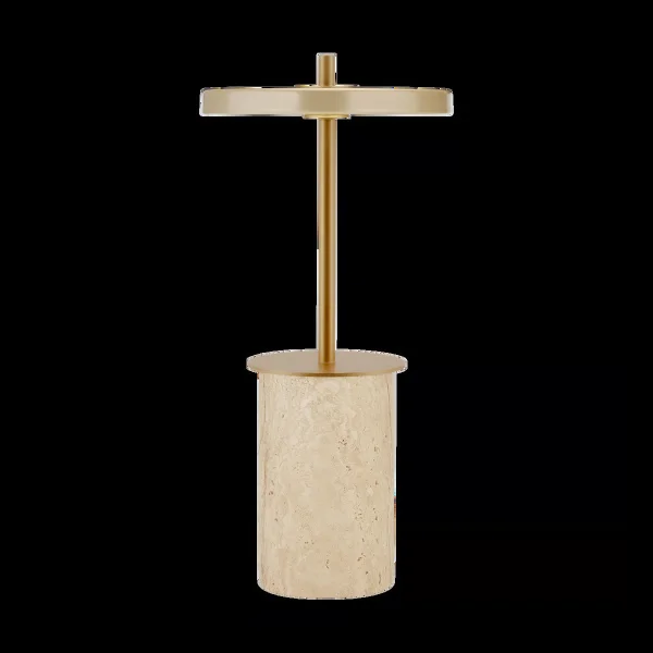 Umage Asteria Move Mini table lamp Ø12x25,5 cm Clay Travertine-brass