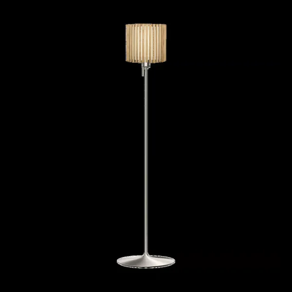 Umage Komorebi floor lamp medium Circle oak-Brushed steel