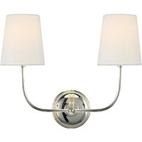 Vendome Double Wall Light Nickel, Light, Double, Polished Nickel - Andrew Martin