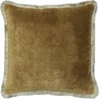 Venetia Bronze, Sustainable Feather, Cushion - Andrew Martin Sophie Paterson With Trim/Fringe & Velvet Plain