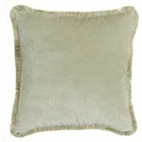 Venetia Ecru, Sustainable Feather, Cushion - Andrew Martin Sophie Paterson With Trim/Fringe & Linen Blend & Velvet Plain